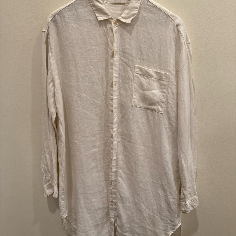 CP Shades White Casual Button Down Dress